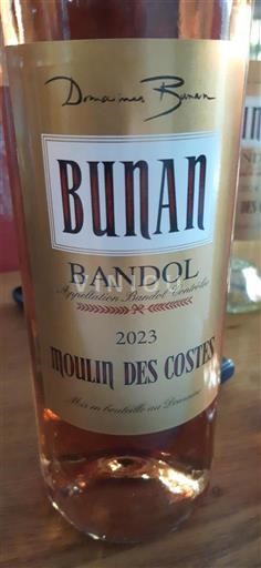 Vin Rosé sec Moulin des Costes Domaine Bunan 2023 France Provence Bandol AOC