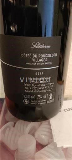 Roussillon Côtes du Roussillon Villages Domaine Masnou Schisterra 2014