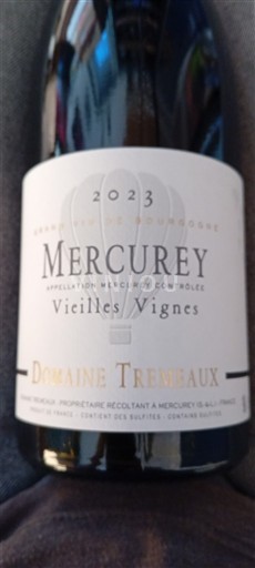 Burgundija Меркуреј Grand Cru Domaine Trémeaux Vieilles Vignes 2023