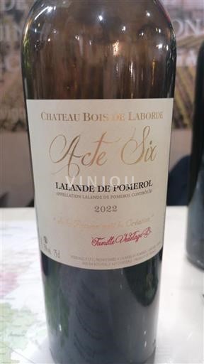 Burdeos Lalande-de-Pomerol Château Bois De Laborde Acte Six 2022