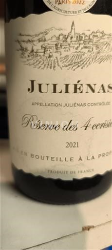 Beaujolais Juliénas Réserve Des 4 Cerisiers 2021