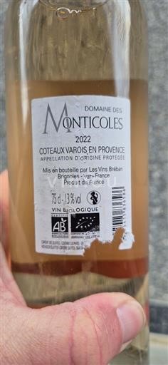 Provenza Coteaux Varois en Provenza Domaine Des Monticoles 2022