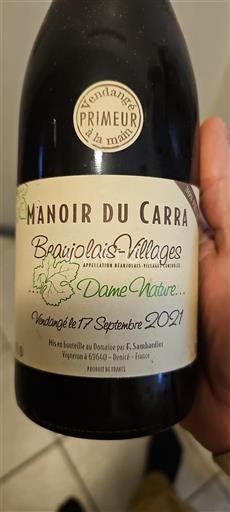 Beaujolais Beaujolais Villages Manoir Du Carra Dame Nature 2021