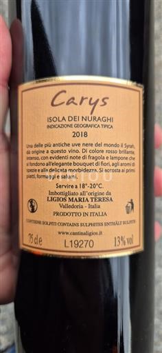 Sardinian Wines Unspecified Carys 2018