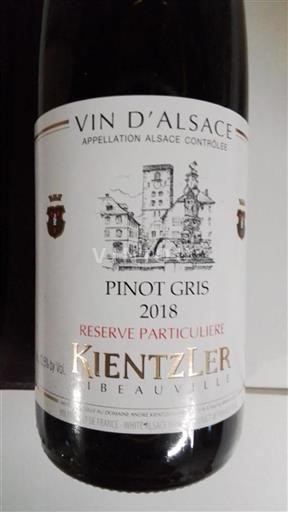 Vin Blanc sec Réserve Particulière Kientzler 2018 France Alsace Vin de France