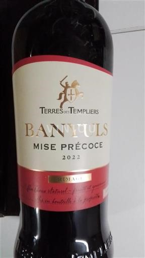 Roussillon Banyuls Terre Des Templiers Mise Précoce 2022
