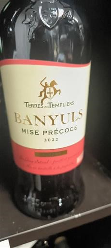 Roussillon Banyuls Terre Des Templiers Mise Précoce 2022