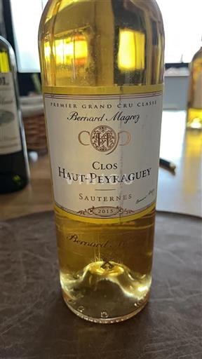 Bordeaux Sauternes Premier Grand Cru Classé Château Clos Hautpeyraguey 2015
