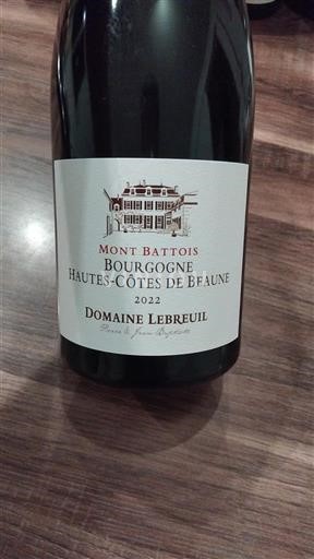 Burgundija Hautes Côtes de Beaune Domaine Lebreuil Mont Battois 2022