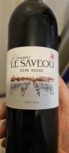 Vin Rouge sec Ocre Rouge Domaine Le Saveou 2020 France Vallée du Rhône Ventoux AOC