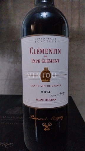 Bordeaux Pessac-Léognan Pape Clement Clémentin de Pape Clément 2014