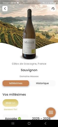 South West Côtes de Gascogne Domaine Massas Sauvignon 2022