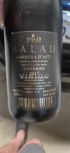 Piemonte Barbera d'Asti Baldi Di Burio Balau 2017