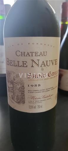 Bordeaux Saint-Émilion Château Belle Nauve 1988