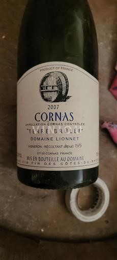 Vale do Ródano Cornas Domaine Lionnet Terre Brûlée 2007