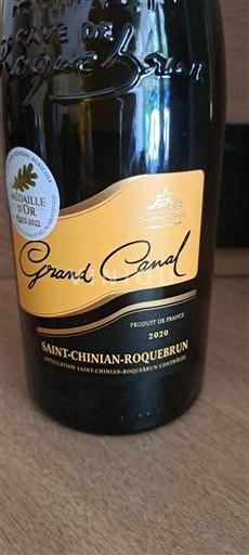 Vin Rouge sec Grand Canal Cave de Roquebrun 2020 France Languedoc AOC