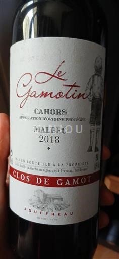Sydväst Cahors Clos De Gamot Le Gamotin 2018