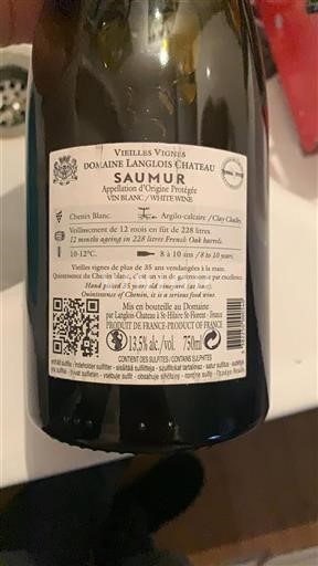 Valle del Loira Saumur Château Langlois Vieilles Vignes 2016