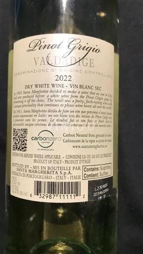 Sardinian Wines Unspecified Santa Margherita Pinot Grigio 2022