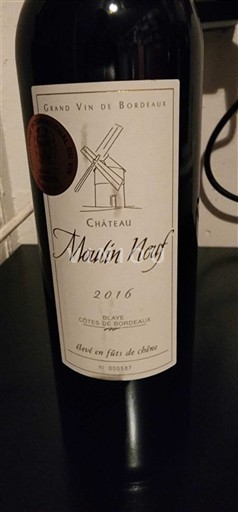 Bordéus Blaye-Côtes-de-Bordéus Château Moulin Neuf 2016