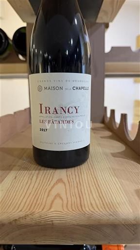 Vin Rouge sec Les Bâtardes Maison de la Chapelle 2017 France Bourgogne Irancy AOC