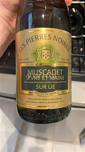 Loiredalen Muscadet-Sèvre-et-Maine Les Pierres Noires Sur Lie 2016