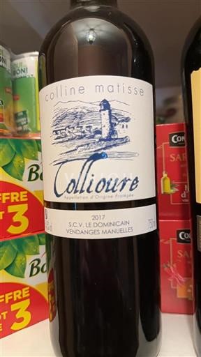 Vin Rouge sec colline matisse S.c.v. Le Dominicin 2017 France Roussillon Collioure AOC