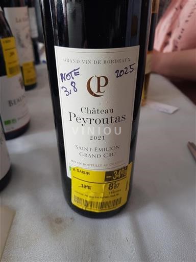 Bordéus Saint-Émilion Grand Cru Château Peyroutas 2021