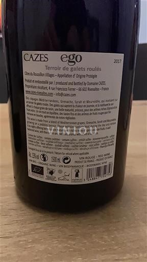 Roussillon Côtes du Roussillon Villages Cazes Ego 2017