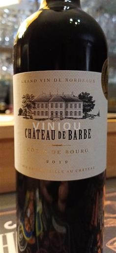 Vin Rouge sec Château Barbe 2019 France Bordeaux Côtes-de-bourg AOC