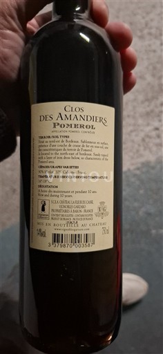 Bordeaux Pomerol Clos Des Amandiers 2019