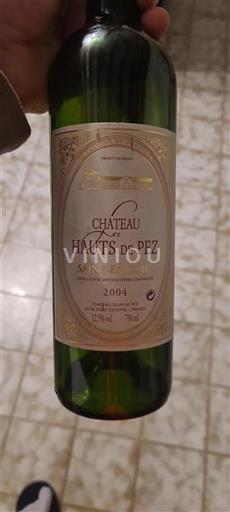 Bordéus Saint-Estèphe Les Hauts De Pez 2004