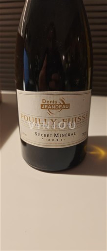 Bourgogne Pouilly-fuissé Denis Jeandeau Secret Minéral 2021