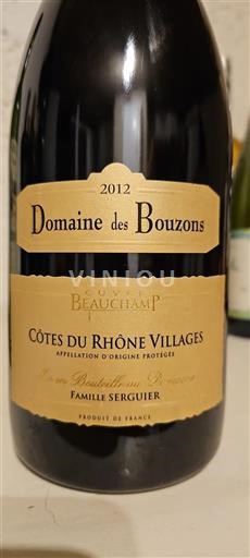 Rona dolina Côtes-du-Rhône-Villages Domaine Des Bouzons Beauchamp 2012