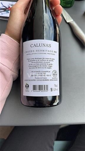 Vallée du Rhône Crozes-hermitage Calunas 2022