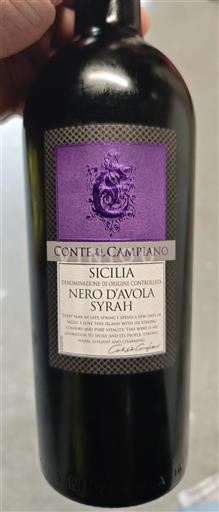 Sicilia Sicily Conte Di Campiano Nero d'Avola Syrah 2023