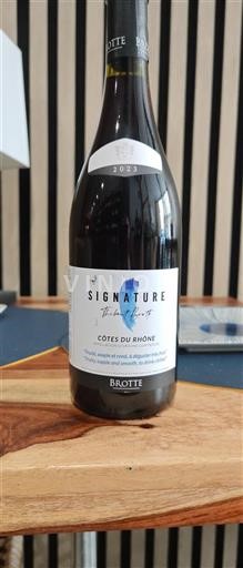 Vin Rouge sec Signature Brotte 2023 France Vallée du Rhône Côtes-du-rhône AOC