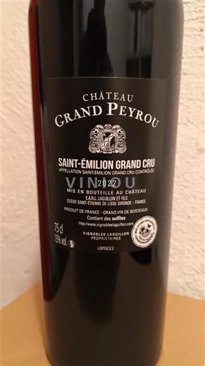 Bordeaux Saint-Émilion Grand Cru Grand Cru Château Grand Peyrou 2022