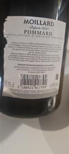 Borgoña Pommard Grand Cru Domaine Moillard Sin añada