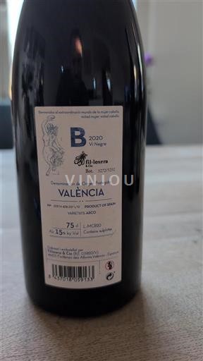 Valencijska skupnost Valencija Fil·loxera & Cia Vi Negre 2020