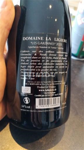 Rhônedalen Beaumes de Venise La Ligière Les Garennes 2023