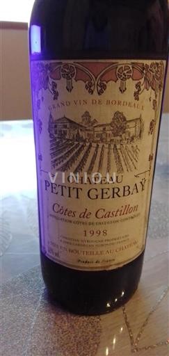 Bordeaux Ospecificerad Château Petit Gerbay 1998