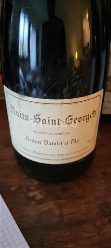 Vin Rouge sec Arthur Barolet et Fils 1990 France Bourgogne Nuits-saint-georges AOC Grand Cru