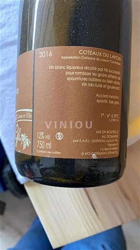 Vallée de la Loire Coteaux-du-layon Guéneau Louis Et Fils 2016