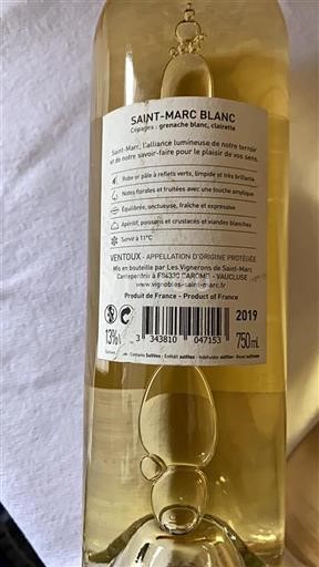 Rona dolina Ventoux Les Vignerons De Saint Marc Saint-Marc Blanc 2019