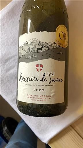 Savoie ja Bugey Roussette de Savoie Domaine Masson 2020