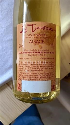 Alsace Ikke specificeret Earl Greinerschleret Pierre & Fils Les Tentations Ikke årgangsbestemt