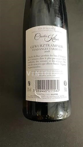 Alsace Gewurztraminer Charles Kellner Vendanges Tardives 2018