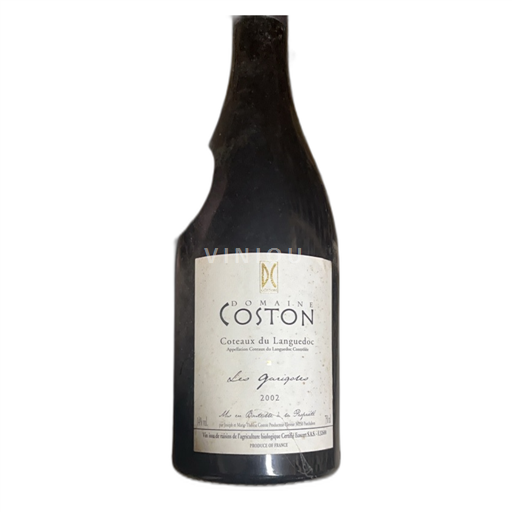 Vin Rouge sec Les Garrigues Domaine Coston 2002 France Languedoc Coteaux du Languedoc AOC