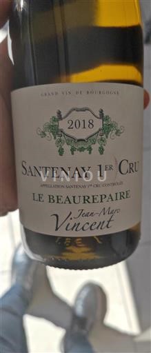 Borgoña Santenay Premier Cru Jeanmarc Vincent Le Beaurepaire 2018